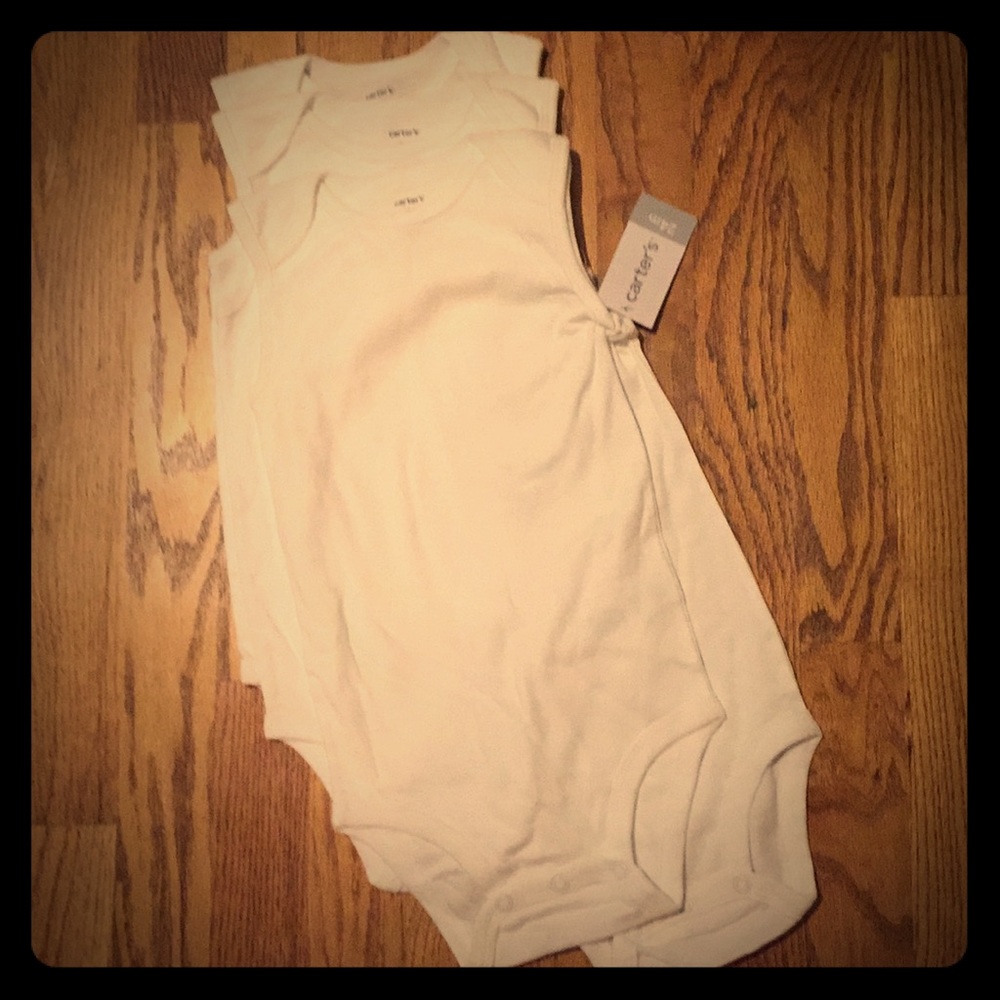 NWT 24 month carter's sleeveless onesies white